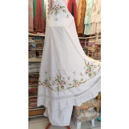 Mukenah Full bordir Strimin Sultan Mewah khas Minang Bukittinggi Padang sumbar