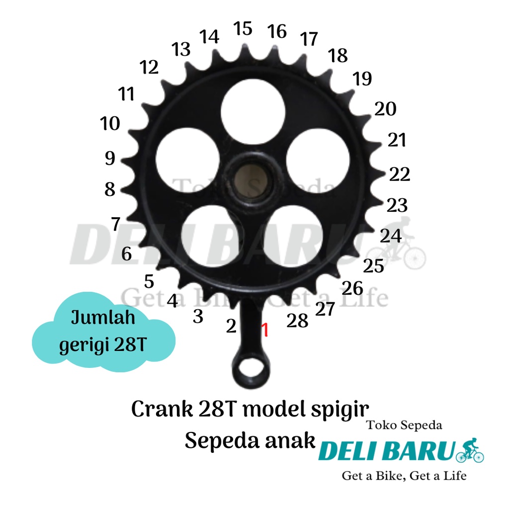 Deli baru Crank gir model spigir sepeda anak