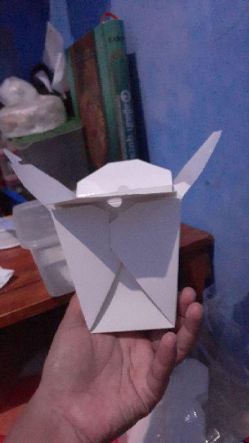 Paper Food Pail L/ Box Bento/ Rice Box L Putih Polos Laminasi @1pcs