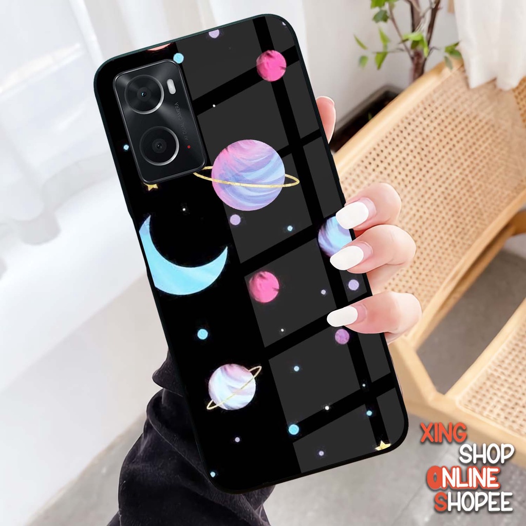 Case Kilau Oppo A76 A96 | Casing Hp Glossy | Motif Moon