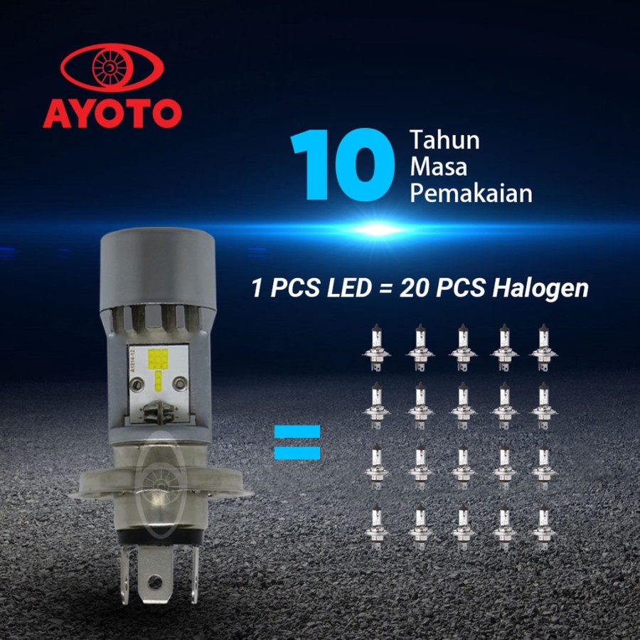 Lampu LED Motor Utama Arus AC DC SOKET H4 Ayoto M3A M3A PRO M4A