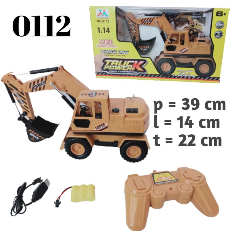 MAINAN MOBIL REMOT CONTROL TRUK EXCAVATOR GARUK KUNING 0112