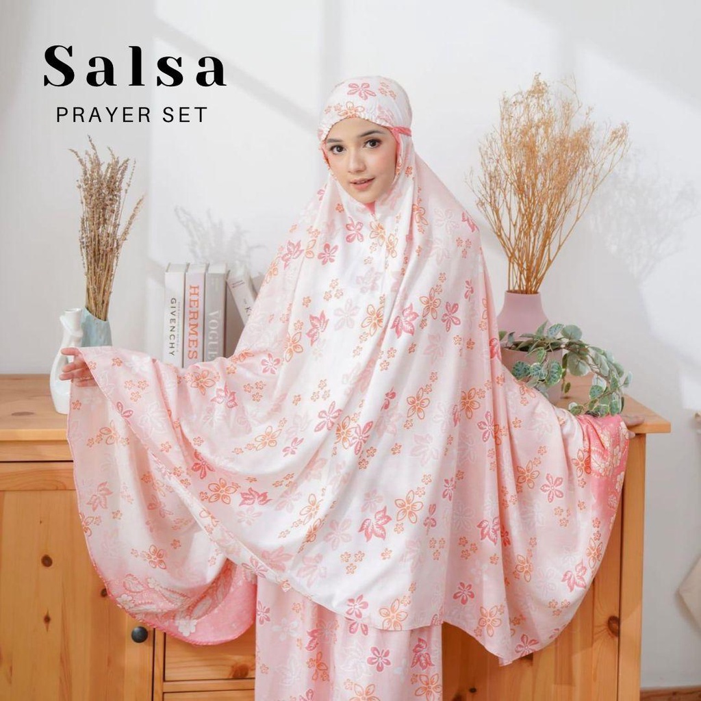 mukena salsa /  mukena dewasa motif bahan rayon