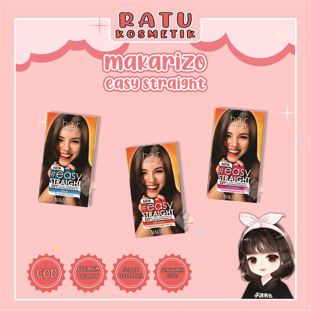 ❤ RATU ❤ Makarizo Easy Straight DIY Kit | Pelurus Rambut EasyStraight | Mild Medium Strong 80 120 BPOM✔️