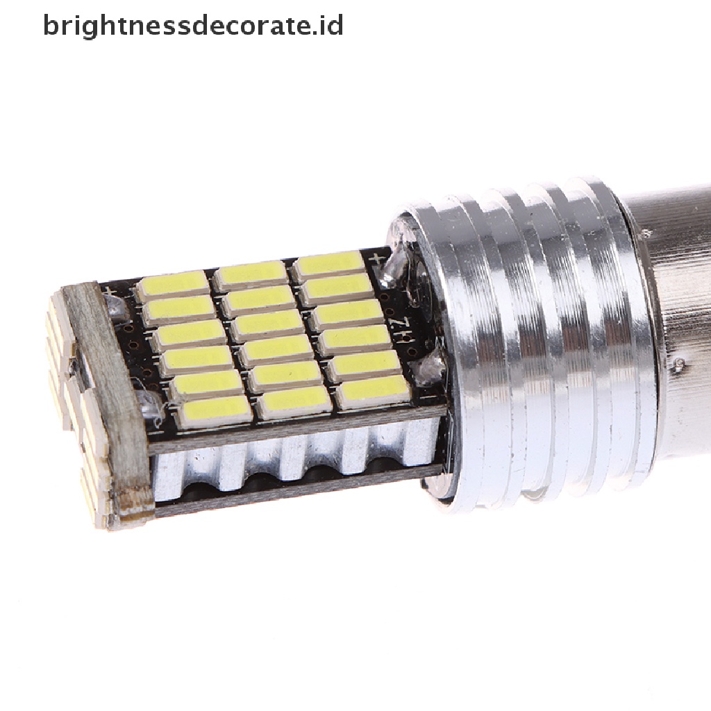 2 Pcs Lampu Rem Belakang Mobil Canbus Led 1156 15 Smd Ba15S P21W High Power 6000k Warna Putih