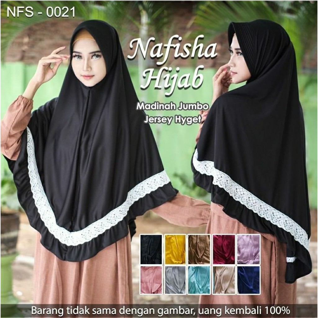 AY Collection - Jilbab Renda Rempel Cantik Ukuran Besar