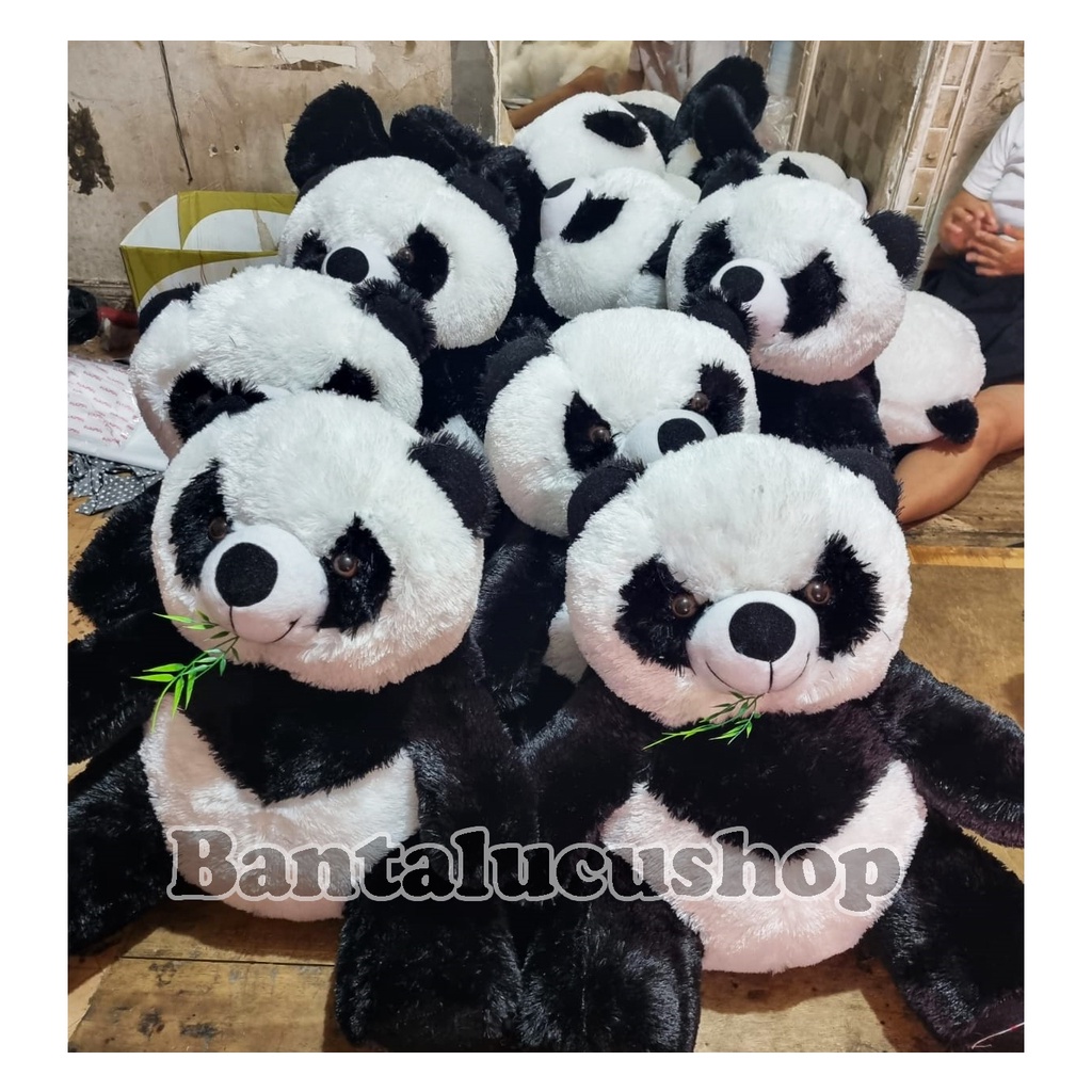 Boneka Panda Jumbo Duduk Beruang Bambu Lucu Ukuran Bigsize