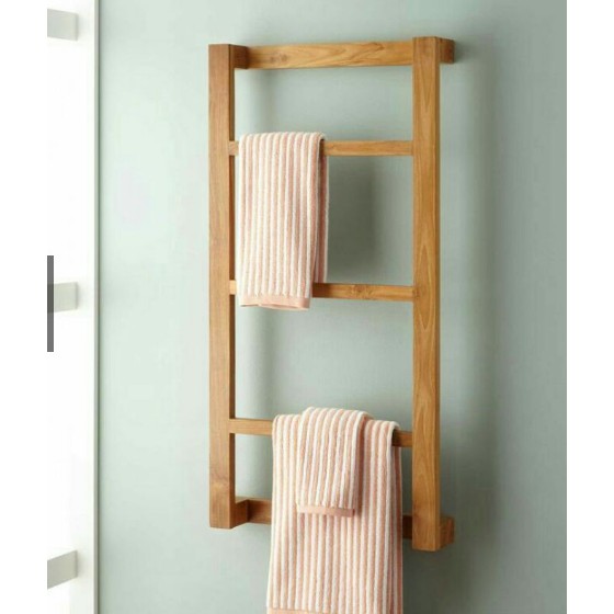 RAK HANDUK Ladder Rak Handuk Gantungan Handuk tempel dinding Rak Kamar Mandi Rak Kayu tempat Handuk