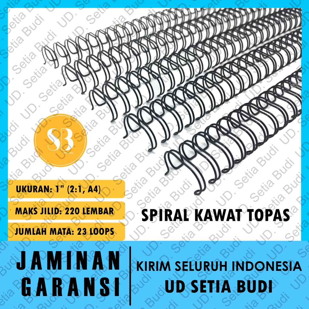 Spiral Kawat Topas 1&quot; ( 2:1, A4 ) 1 Kotak ( 50 Batang )