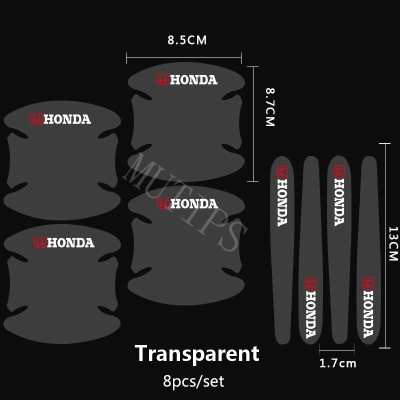 4 / 8pcs Stiker Pelindung Handle Pintu Mobil Bahan Carbon Fiber Untuk Honda Freed Brio City Civic CRV HRV BRV