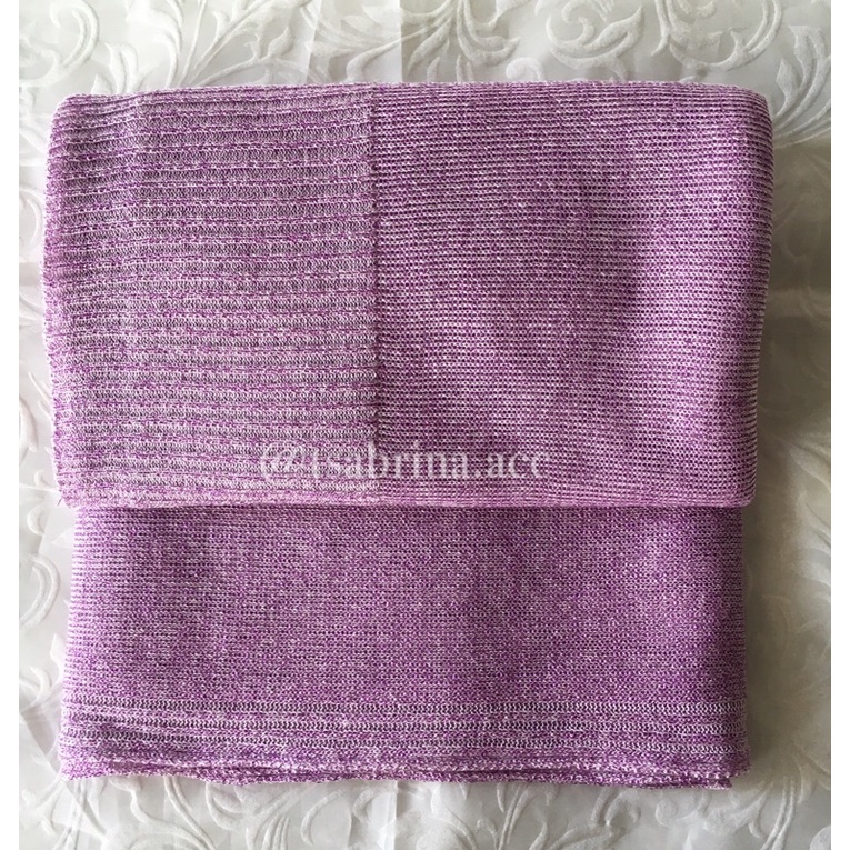 pasmina gliter rajut premium | kerudung pashmina pengantin-Ungu taro