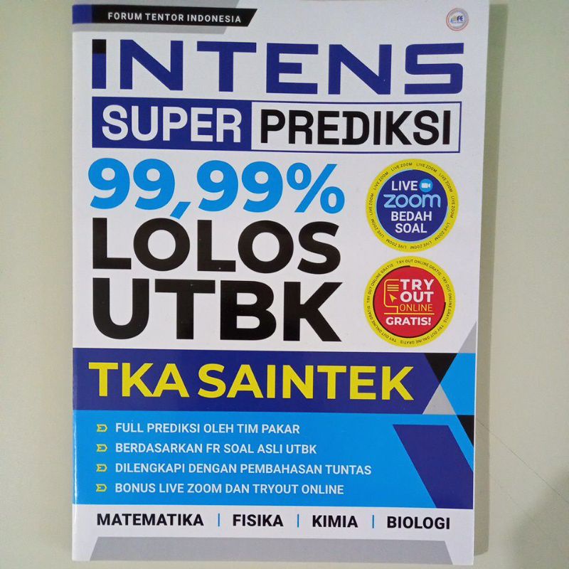 buku INTENS SUPER PREDIKSI 99,99% LOLOS UTBK TKA SAINTEK