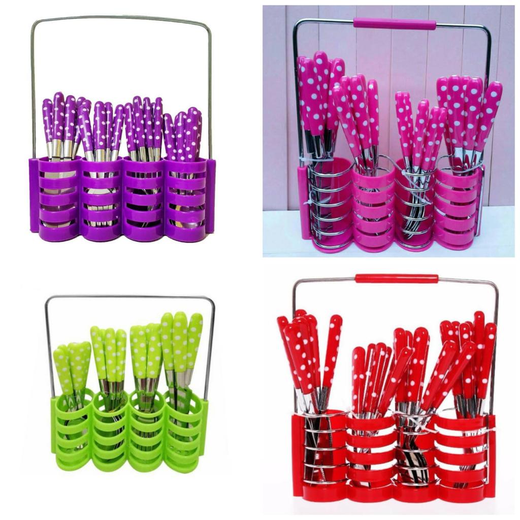 SENDOK POLKADOT 12 PCS / SENDOK MAKAN POLKADOT 1 LUSIN