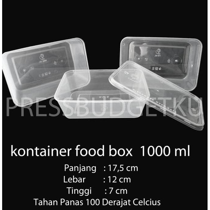 EXLUSIVE kotak makan / tempat makanan / wadah plastik 1000 ml +tutup MURAH MERIAH
