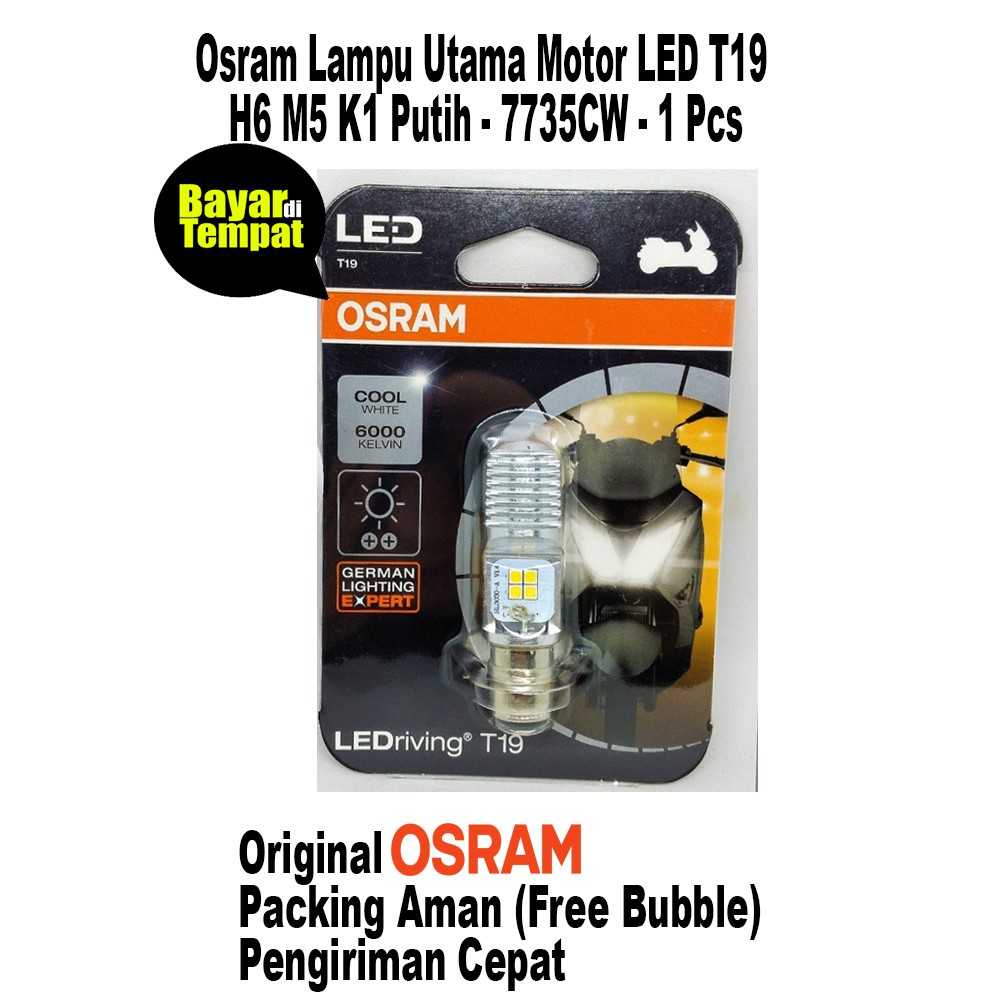 Lampu LED Osram Utama Motor Matic T19 H6 M5 K1 Kaki 1 Bebek Matik