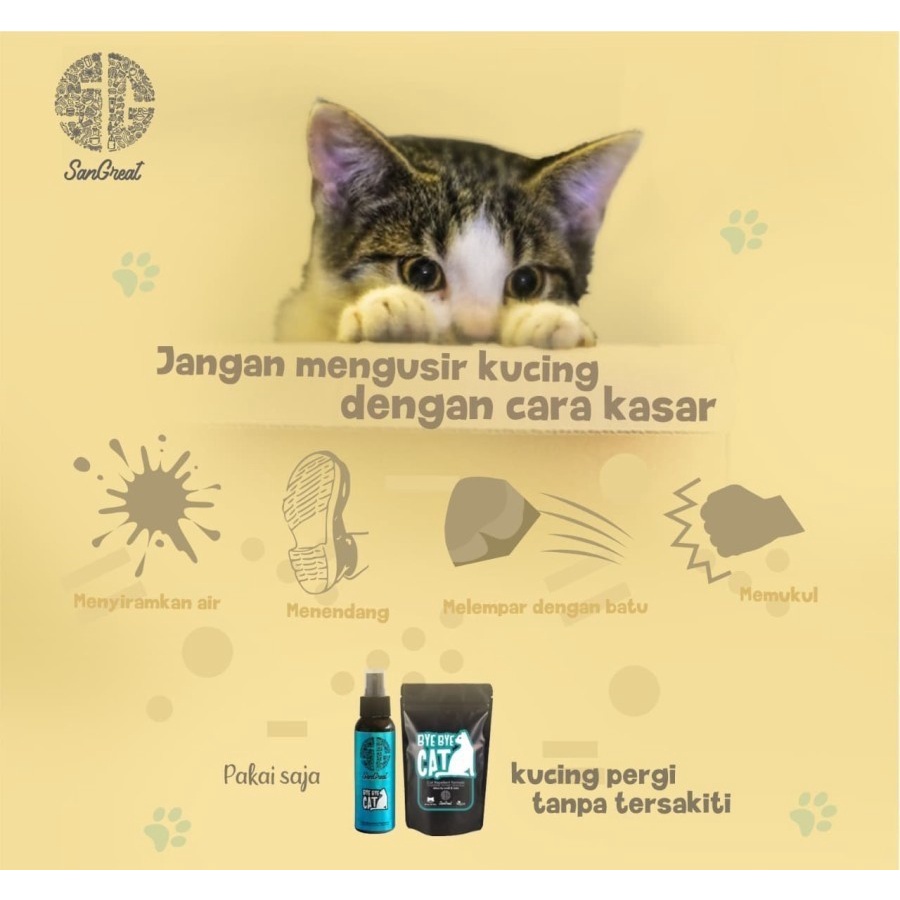 100ml Semprot Bye Bye Cat Spray Pengusir kucing spray, cat repellent aman grosir