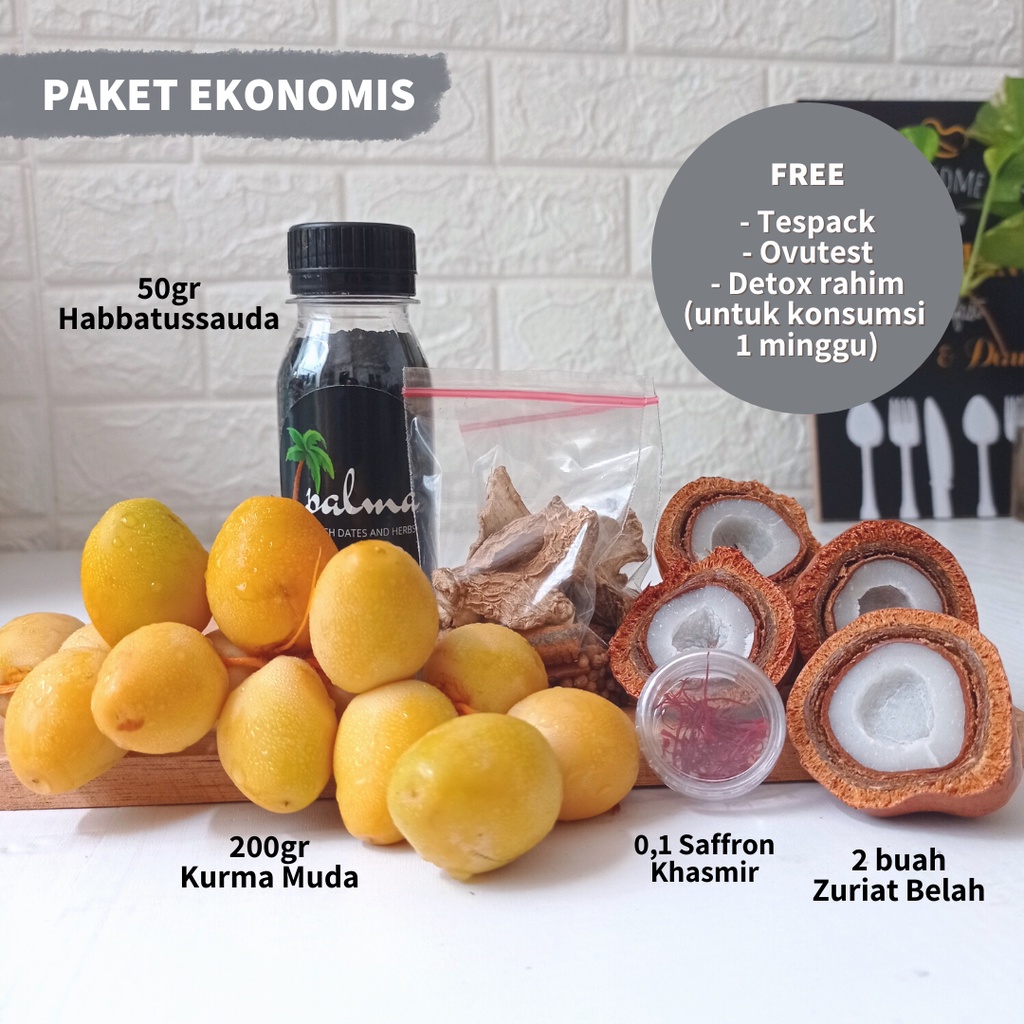 PAKET PROMIL KURMA MUDA DAN BUAH ZURIAT EKONOMIS FREE DETOX RAHIM UNTUK KESUBURAN