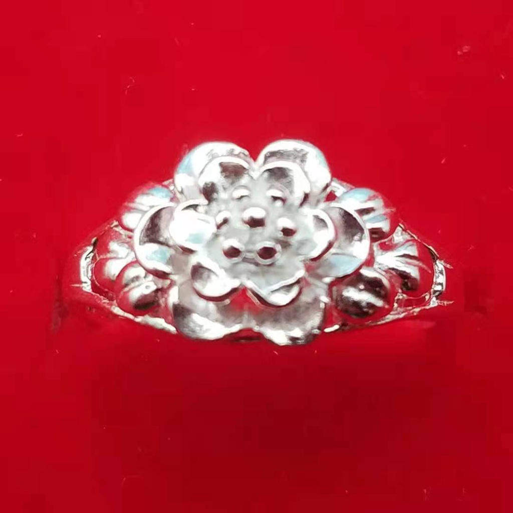 Cincin Model Terbuka Desain Bunga Plum Blossom Gaya Vintage Untuk Wanita