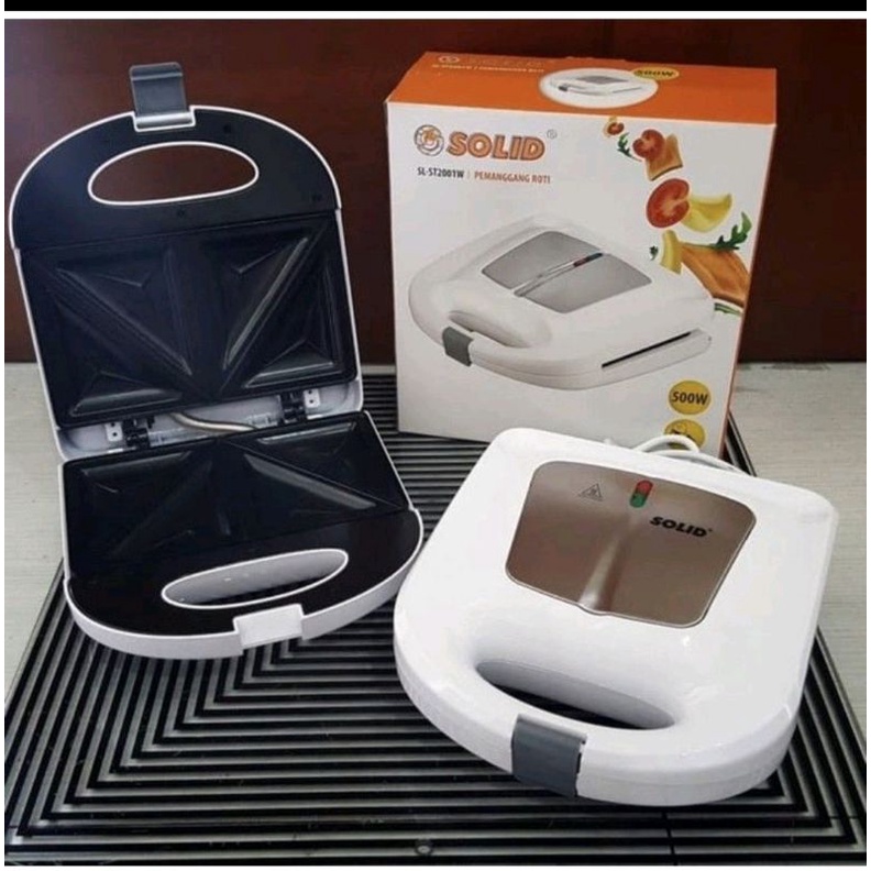 0SOLID TOASTER PEMANGGANG JEPIT ROTI BAKAR SANDWICH SL-ST 2001W / SANDWICH TOASTER ST2001W Panggang