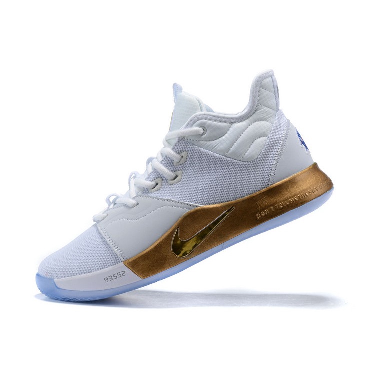 nike pg 3 nasa white gold