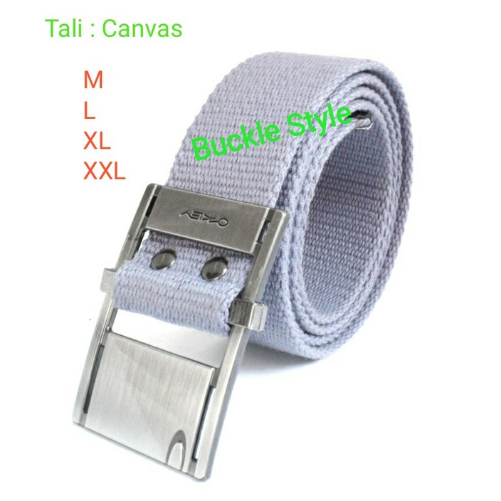 Buckle Style - Ikat Pinggang Pria Bahan Canvas - Ikat Pinggang Kepala Oxley Silver