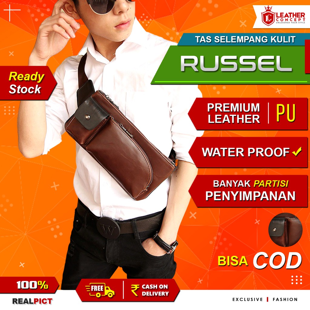 Tas Bahu Pria Waist Bag Pria RUSSEL