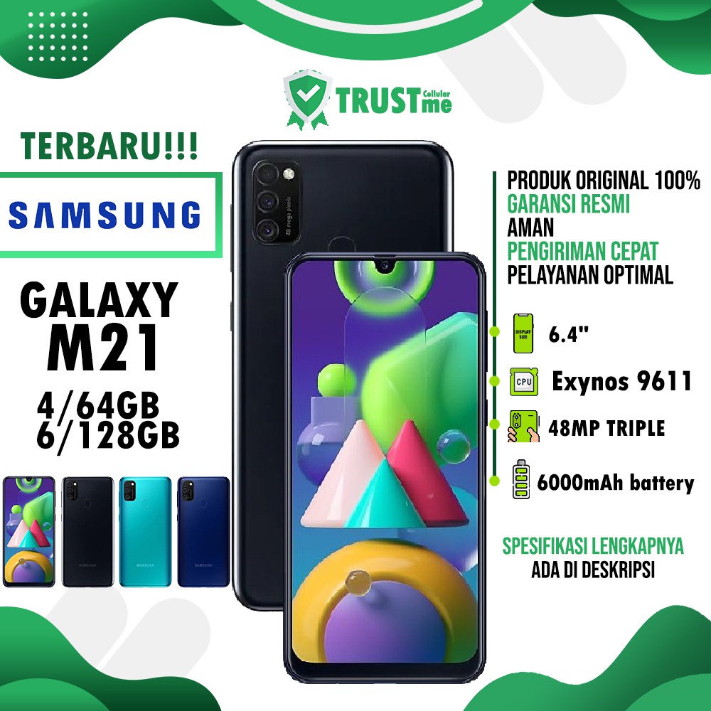 Samsung Galaxy M21 6 128gb Ram 6gb Internal 128gb Garansi Resmi Shopee Indonesia