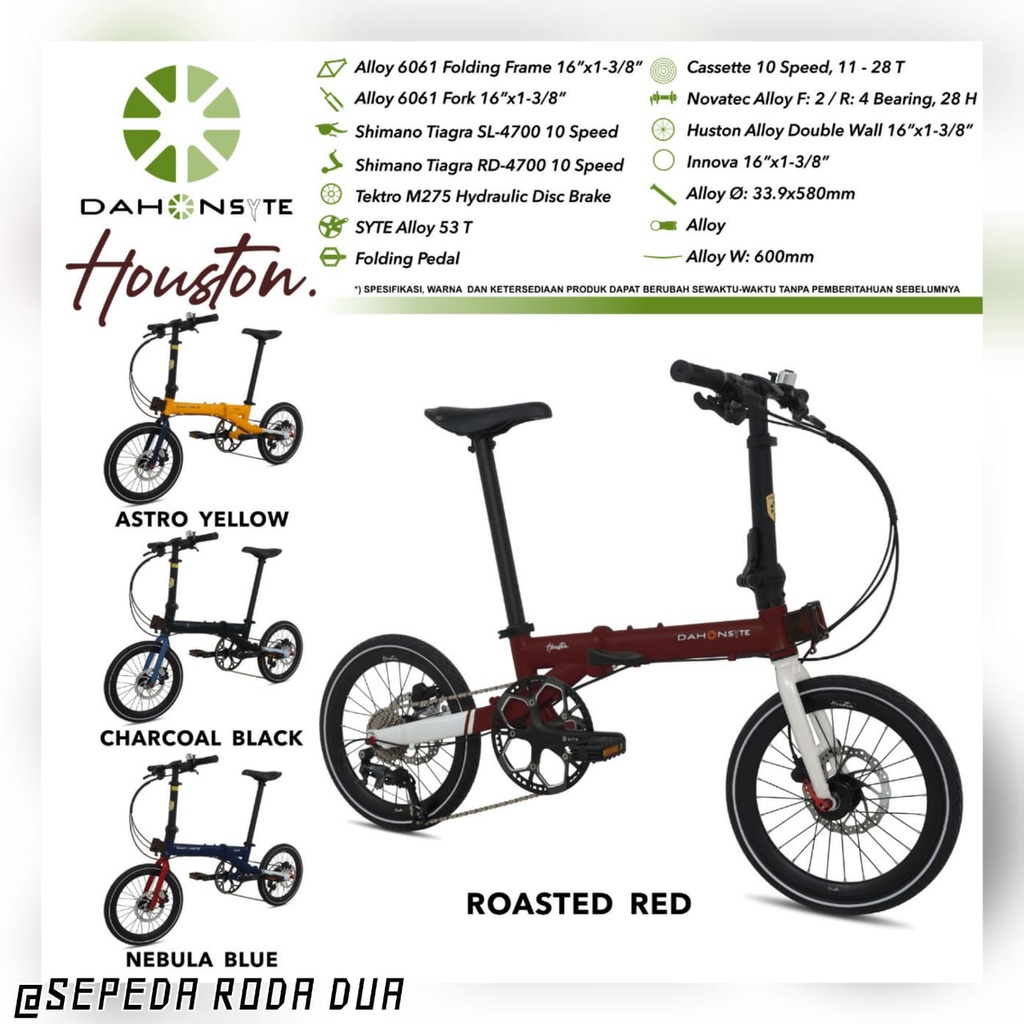 Sepeda Lipat 16" Dahon Syte Alloy Houston