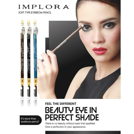 IMPLORA Pensil Alis Eye Brow 2 IN 1 ( PENSIL + SERUTAN + SIKAT ) ORIGINAL BPOM / DISTRIBUTOR RESMI