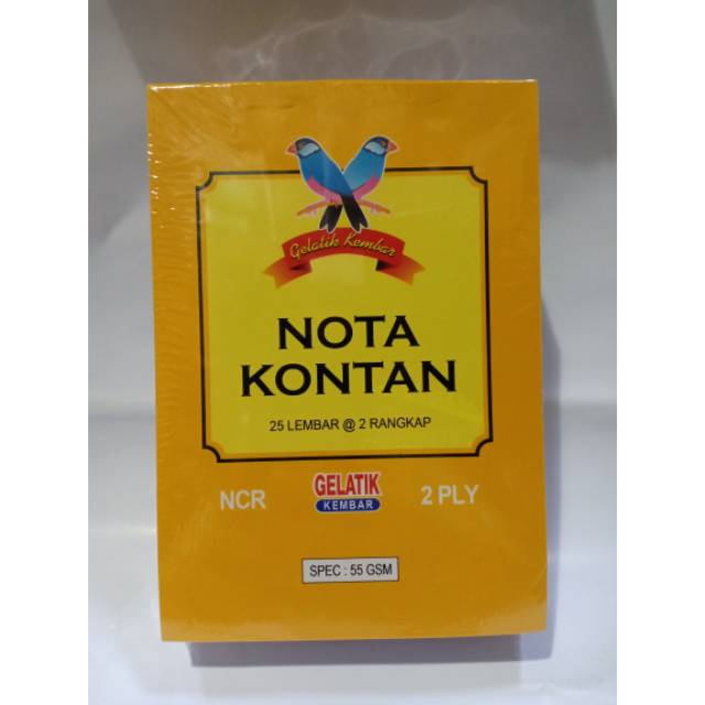 

NOTA NCR GELATIK 2PLY KECIL/ NOTA KECIL/ NOTA 2 RANGKAP/ NOTA NCR/ NOTA 1/4 FOLIO