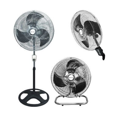 SEKAI Kipas Angin Tornado Stand Fan/Desk Fan/Wall Fan 3IN1 18&quot; IST1851 - Hitam Silver
