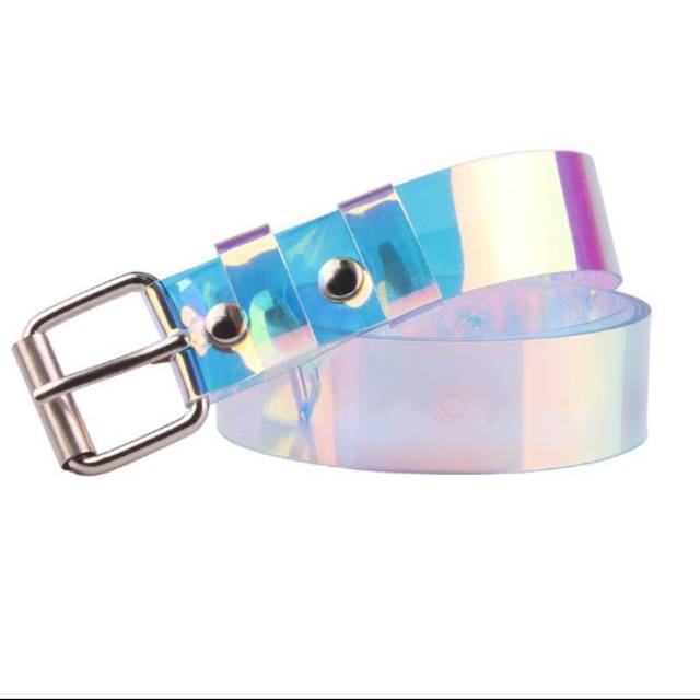 FREEE MASKER Belt hologram Ikat pinggang sabuk wanita fashion transparan