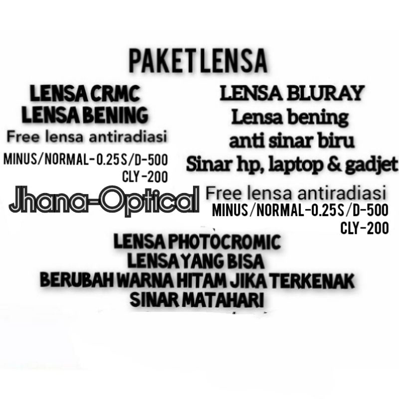 KACAMATA WANITA 1308 GRATIS LENSA MINUS PHOTOCROMIC