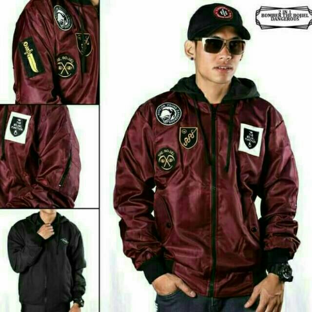 Jaket Bomber Bolak Balik Hoodie