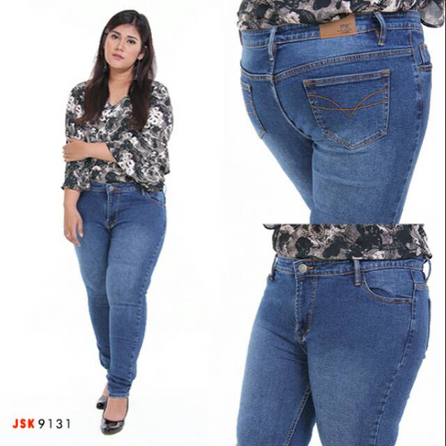 (SIZE 35-42) CELANA PANJANG SKINNY JEANS JUMBO WANITA / JEANS WANITA BIG SIZE JSK 9131