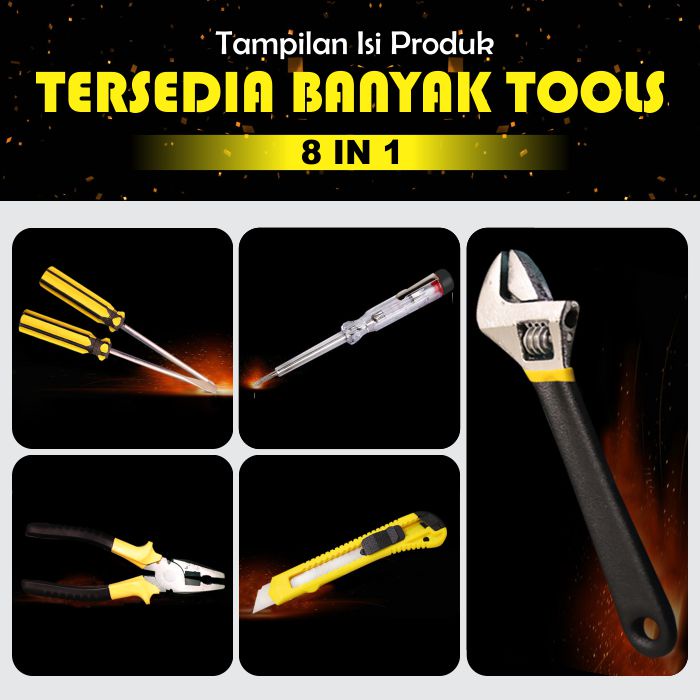 ESGE Alat Tukang Perkakas Repairing Tool Set 8 in 1 - Alat Service Rumah Tool