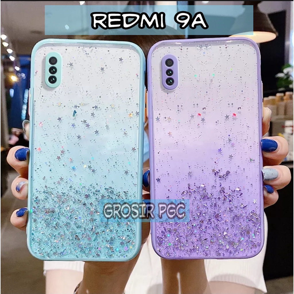 SOFTCASE GLITER ( XIAOMI REDMI 9A ) TERBARU CASE DOVE GLITER FUZE TRANSPARAN DENGAN PROTEKSI KAMERA,