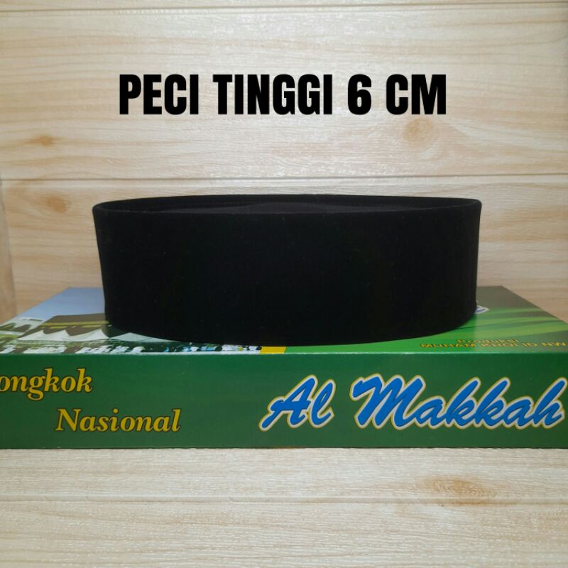 peci hitam tinggi 6 cm / peci polos tinggi 6 / songkok hitam tinggi 6cm / peci pendek