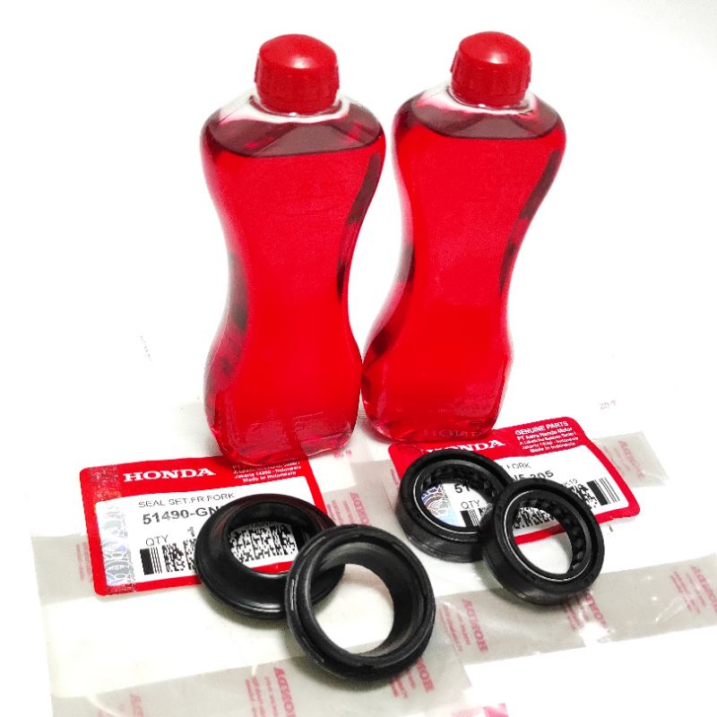 Seal Shock Depan + Seal Shock Debu + Oli Shock (1 Kotak) Supra / Beat / Blade / Karisma / Vario