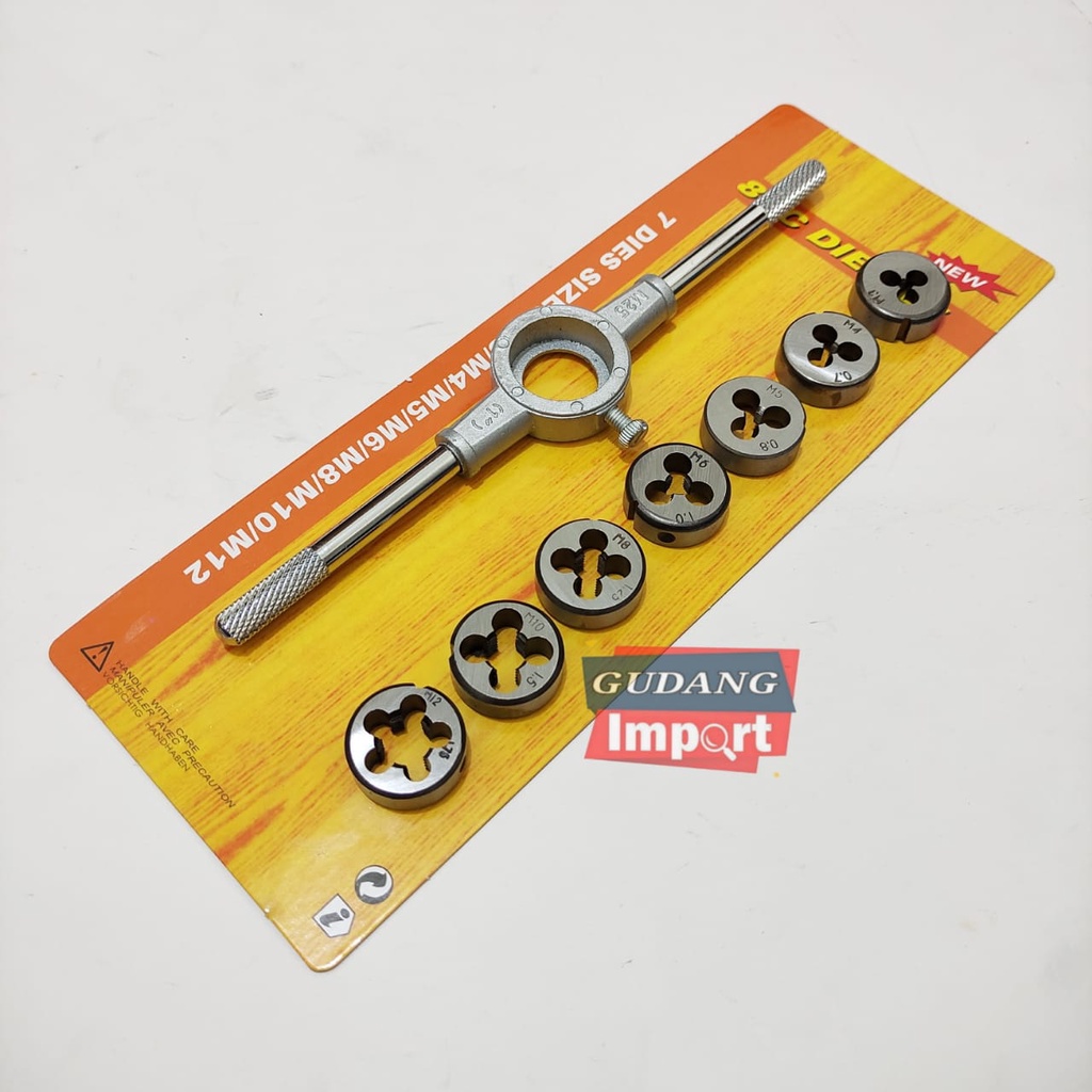 8PCS-Hand Tap Handtap Senai Drat Derat Baut Set M3 M4 M5 M6 M8 M10 M12/Set Tap Die Alat Metrik Terlaris Alat Pembuat Drat Metric Hand Tap Set