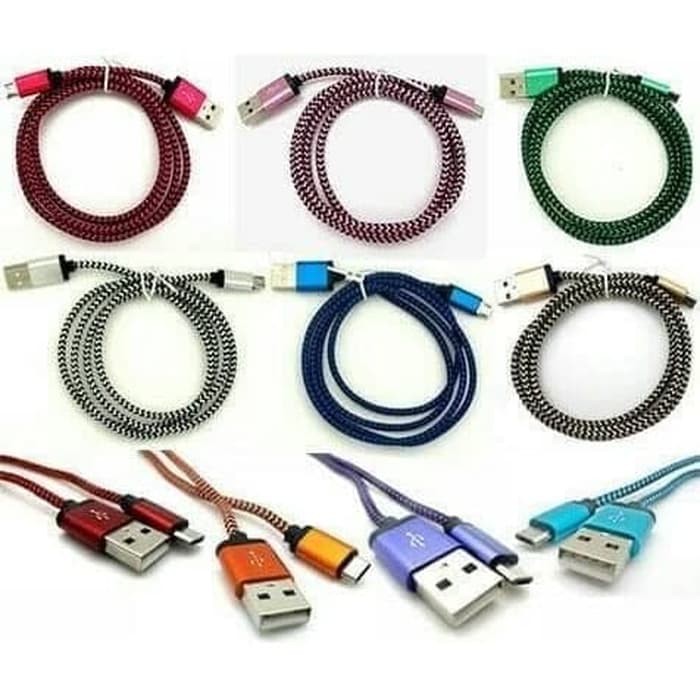 KABEL TALI SEPATU 1 METER / MICRO USB TALI SEPATU 1M / KABEL CHARGER   Grosir