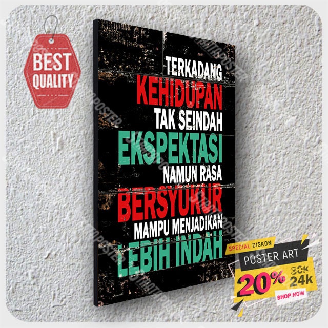 Hiasan dinding motivasi - pajangan dinding quotes - poster motivasi - poster dinding - 203035STA