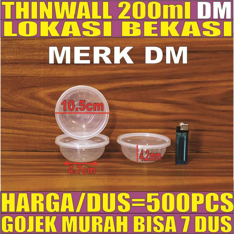 Thinwall DM 200ml Per Dus Mangkok Plastik Bulat Round Bekasi