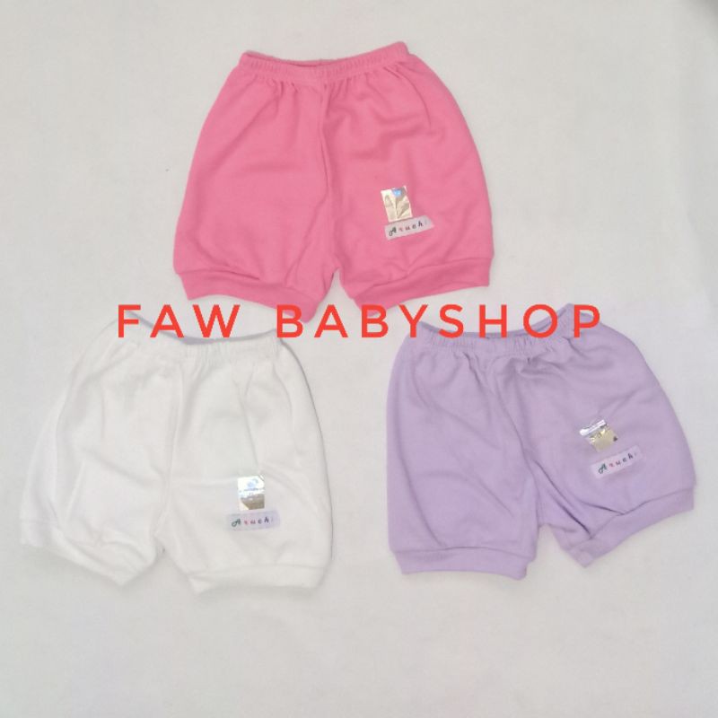 ARUCHI 3pcs Celana Pendek Polos size Newborn series BOY/ GIRL