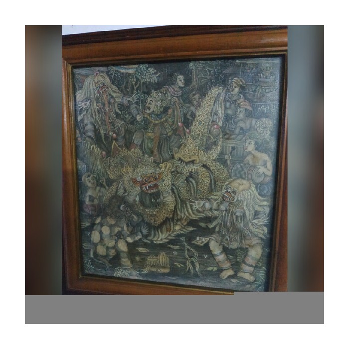 

visit Bali Murah Dijual Balinese klasik Lukisan Barong Indonesia Vintage painting