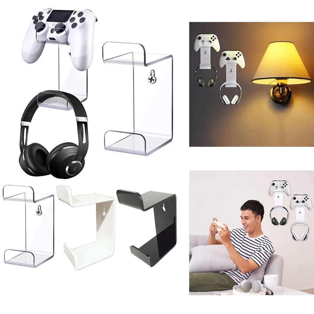 Solighter Headphone Wall Stand Portable Rak Tempel Dinding Rak Kontroler Game Akrilik