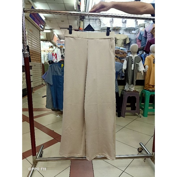 Celana Kulot Panjang Scuba Pants melar strech