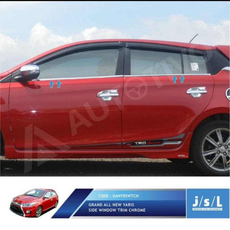 list kaca samping all new Yaris chrome jsl