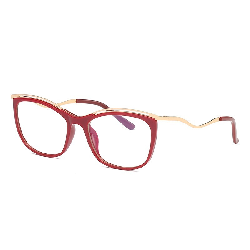 【YUZHU】COD New Fashion Anti-blue Light Personality Curved-leg Glasses untuk Wanita