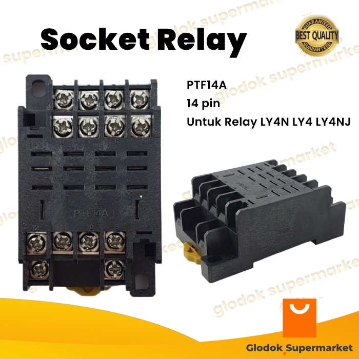 Socket Relay LY4 14 Pin Soket Riley LY4N 14p PTF14A